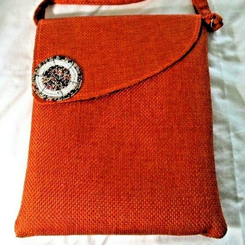 Woven Jute Crossbody Top Flap Bag Fair Trade Boho Hippie Summer Festival